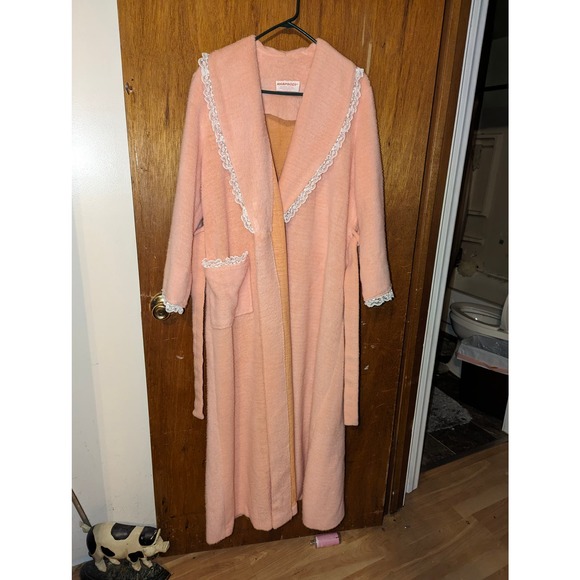 Vintage Rhapsody by Glazier Plush Velour Pink Robe Rare Soft Large Women's Warm - Picture 6 of 14